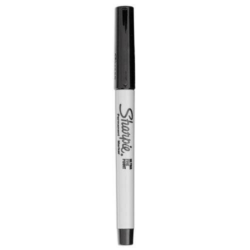 Ultra Fine Tip Permanent Marker, Extra-fine Needle Tip, Black, 5/pack