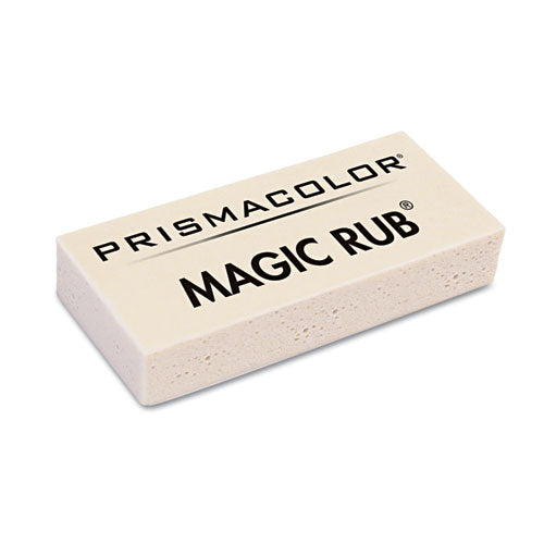 Magic Rub Eraser, For Pencil/ink Marks, Rectangular Block, Medium, Off White, Dozen