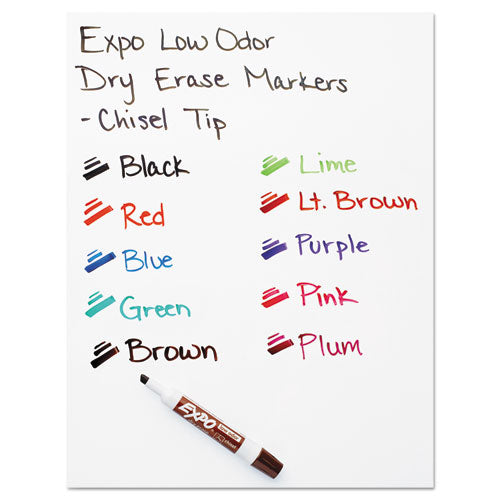 Low-odor Dry-erase Marker, Broad Chisel Tip, Black, Dozen