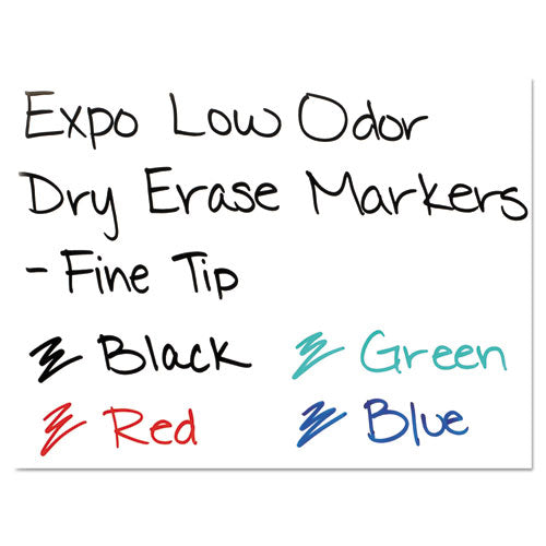 Low-odor Dry-erase Marker, Fine Bullet Tip, Blue, Dozen