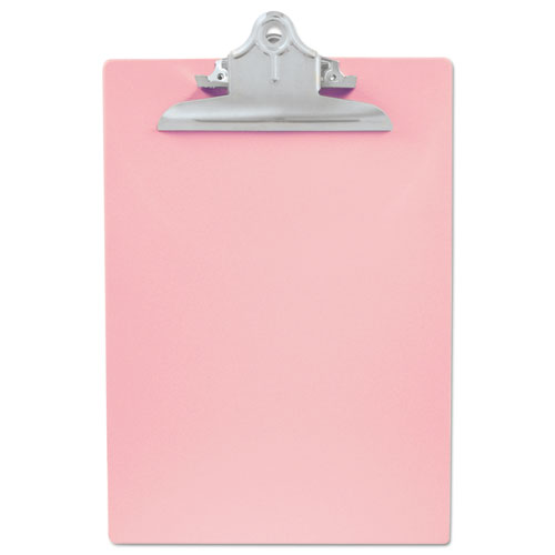 Recycled Plastic Clipboard With Ruler Edge, 1" Clip Capacity, Holds 8.5 X 11 Sheets, Red