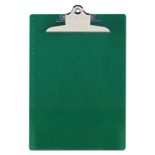 Recycled Plastic Clipboard With Ruler Edge, 1" Clip Capacity, Holds 8.5 X 11 Sheets, Red