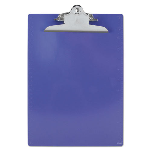 Recycled Plastic Clipboard With Ruler Edge, 1" Clip Capacity, Holds 8.5 X 11 Sheets, Red