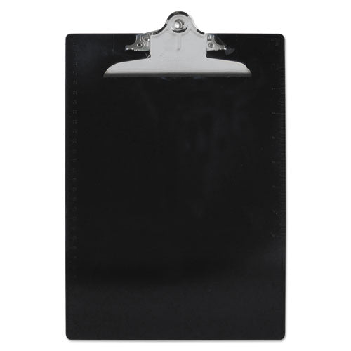 Recycled Plastic Clipboard With Ruler Edge, 1" Clip Capacity, Holds 8.5 X 11 Sheets, Red