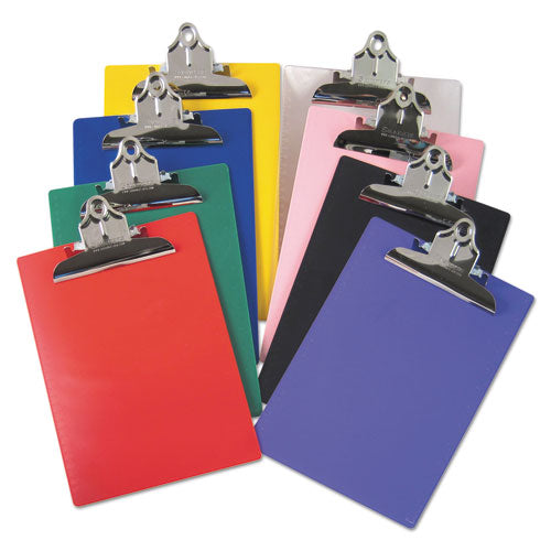 Recycled Plastic Clipboard With Ruler Edge, 1" Clip Capacity, Holds 8.5 X 11 Sheets, Blue