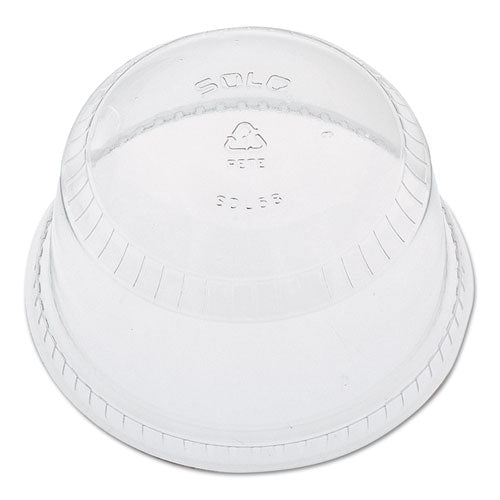 Soloserve Tapas de cúpula, se adapta a contenedores de 5 oz a 8 oz, transparente, 50/paquete 20 paquetes/cartón