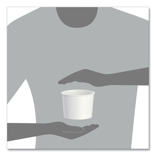 Double Poly Paper Food Container, Squat, 16 Oz, White, 25/pack, 20 Packs/carton