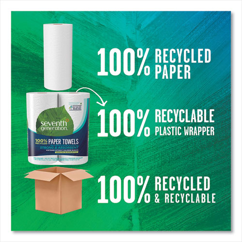 100% Recycled Paper Kitchen Towel Rolls, 2-ply, 11 X 5.4, 140 Sheets/roll, 2 Rolls/pack, 12 Packs/carton