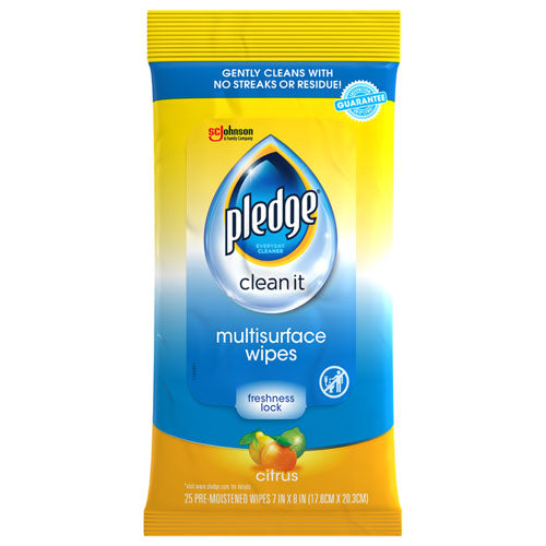 Multi-surface Cleaner Wet Wipes, Cloth, 7 X 10, Fresh Citrus, White, 25/pack, 12 Packs/carton