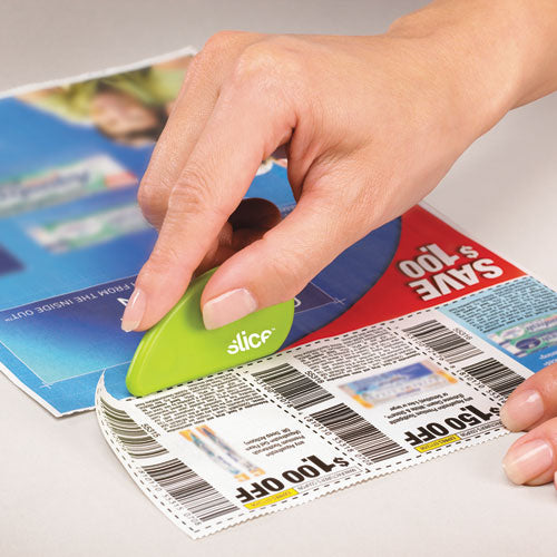 Safety Cutters, Fixed, Non Replaceable Micro Safety Blade, 0.1" Ceramic Blade, 2.4" Plastic Handle, Green