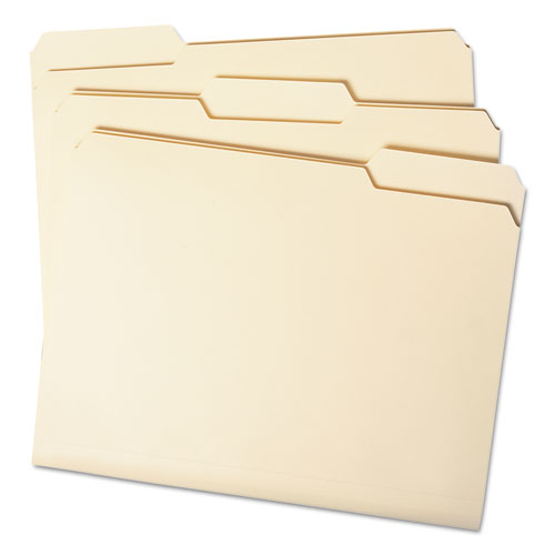 Manila File Folders, 1/3-cut Tabs: Assorted, Letter Size, 0.75" Expansion, Manila, 100/box