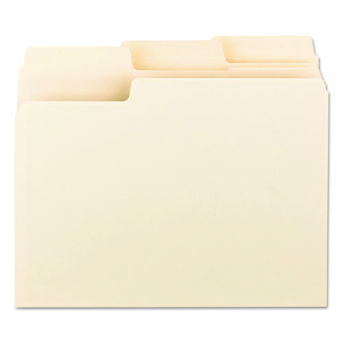 Erasable Supertab File Folders, 1/3-cut Tabs: Assorted, Letter Size, 0.75" Expansion, Manila, 24/pack