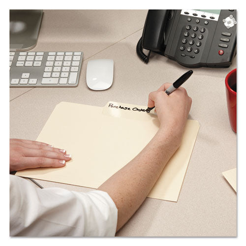Erasable Supertab File Folders, 1/3-cut Tabs: Assorted, Letter Size, 0.75" Expansion, Manila, 24/pack