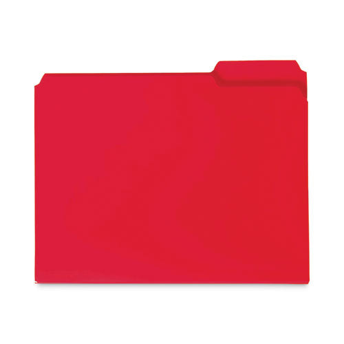 Top Tab Poly Colored File Folders, 1/3-cut Tabs: Assorted, Letter Size, 0.75" Expansion, Red, 24/box