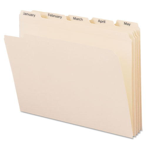 Indexed File Folder Sets, 1/5-cut Prelabeled Tabs: 1 To 31, Letter Size, 0.75" Expansion, Manila, 31/set