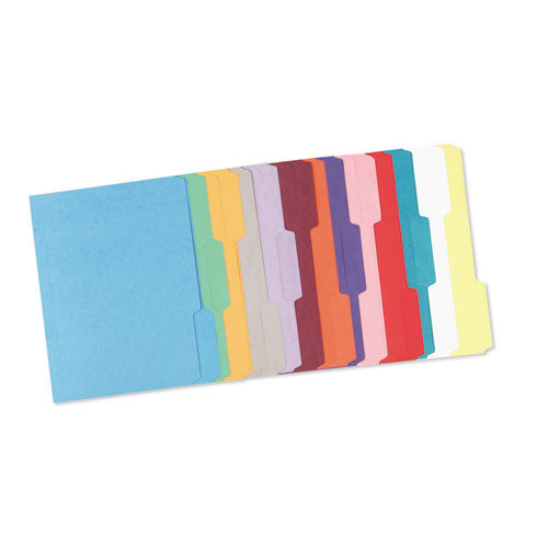 Reinforced Top Tab Colored File Folders, Straight Tabs, Letter Size, 0.75" Expansion, Blue, 100/box