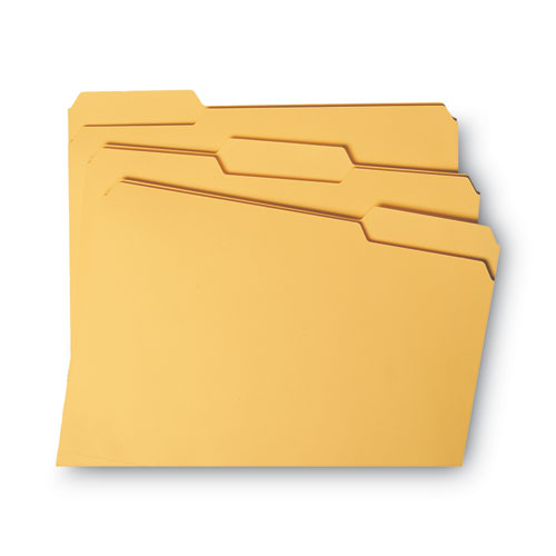 Reinforced Top Tab Colored File Folders, 1/3-cut Tabs: Assorted, Letter Size, 0.75" Expansion, Goldenrod, 100/box