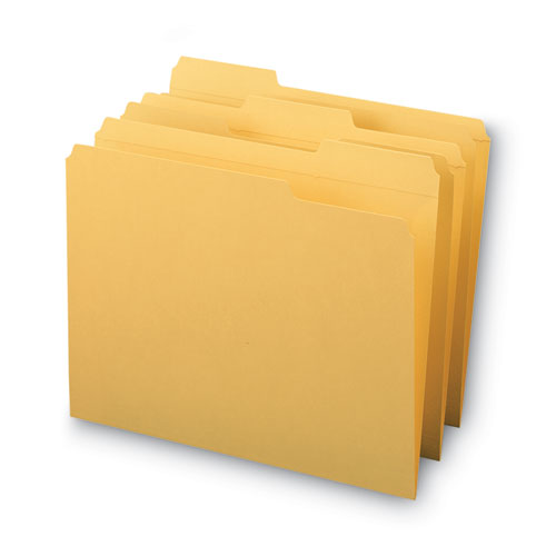 Reinforced Top Tab Colored File Folders, 1/3-cut Tabs: Assorted, Letter Size, 0.75" Expansion, Goldenrod, 100/box
