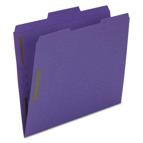 Top Tab Colored Fastener Folders, 0.75" Expansion, 2 Fasteners, Letter Size, Lavender Exterior, 50/box