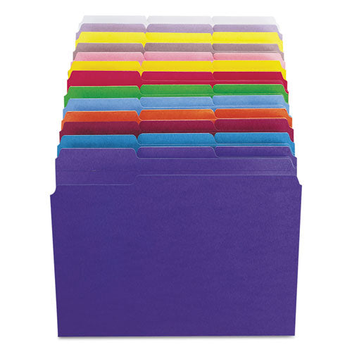 Reinforced Top Tab Colored File Folders, 1/3-cut Tabs: Assorted, Letter Size, 0.75" Expansion, Red, 100/box