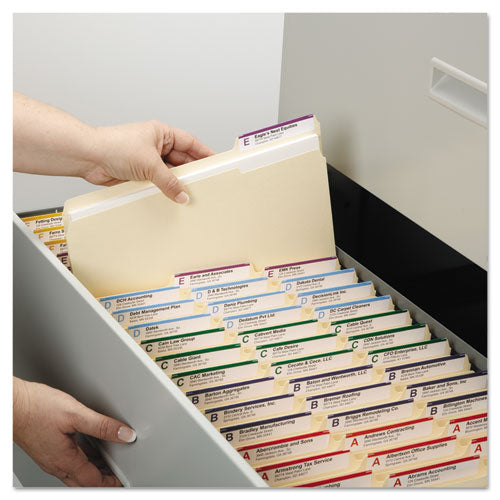 Top Tab Fastener Folders, 1/3-cut Tabs: Assorted, 0.75" Expansion, 1 Fastener, Letter Size, Manila Exterior, 50/box
