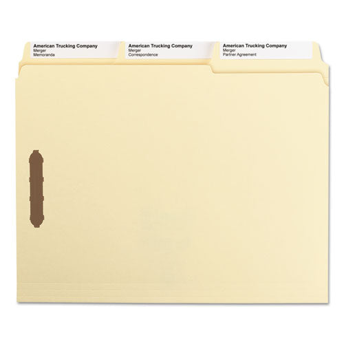 Supertab Reinforced Guide Height Fastener Folders, 11-pt Manila, 0.75" Expansion, 2 Fasteners, Letter Size, Manila, 50/box