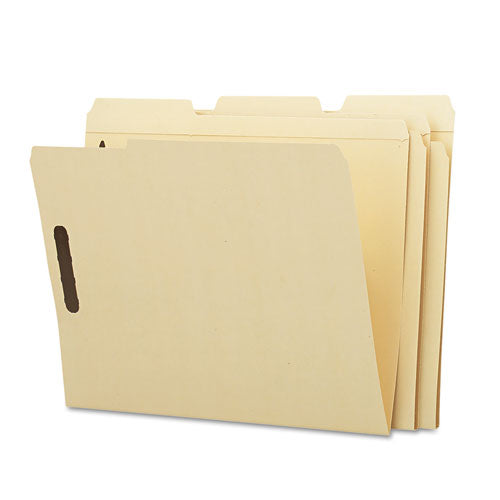 Top Tab Fastener Folders, 1/3-cut Tabs: Assorted, 0.75" Expansion, 2 Fasteners, Letter Size, Kraft Exterior, 50/box