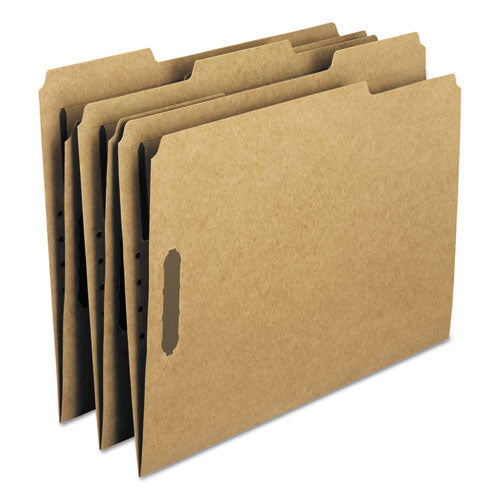Top Tab Fastener Folders, 1/3-cut Tabs: Assorted, 0.75" Expansion, 2 Fasteners, Letter Size, Kraft Exterior, 50/box