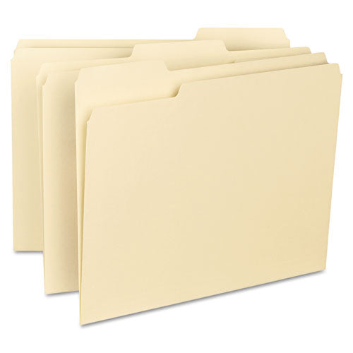 Reinforced Tab Manila File Folders, 1/2-cut Tabs: Assorted, Legal Size, 0.75" Expansion, 11-pt Manila, 100/box