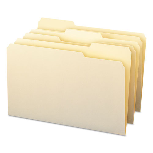 Manila File Folders, 1/3-cut Tabs: Assorted, Legal Size, 0.75" Expansion, Manila, 100/box