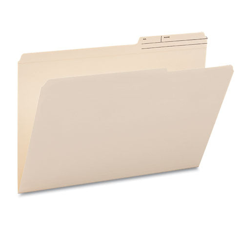 Reinforced Guide Height File Folders, 2/5-cut Tabs: Right Position, Legal Size, 0.75" Expansion, Manila, 100/box