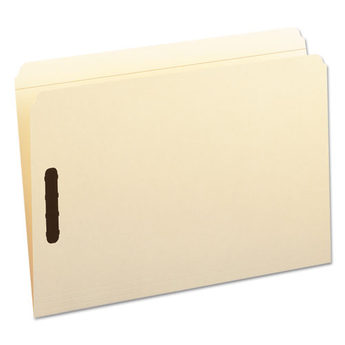 Top Tab Fastener Folders, Straight Tabs, 0.75" Expansion, 2 Fasteners, Legal Size, Manila Exterior, 50/box