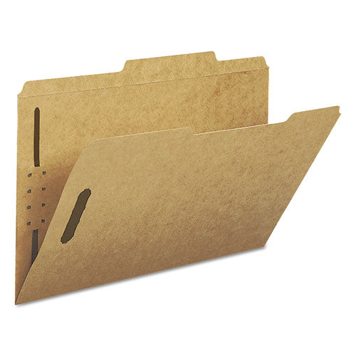 Top Tab Fastener Folders, Guide-height 2/5-cut Tabs, 0.75" Expansion, 2 Fasteners, Legal Size, 11-pt Kraft, 50/box