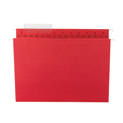Tuff Hanging Folders With Easy Slide Tab, Letter Size, 1/3-cut Tabs, Red, 18/box