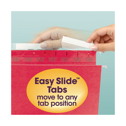 Tuff Hanging Folders With Easy Slide Tab, Letter Size, 1/3-cut Tabs, Red, 18/box