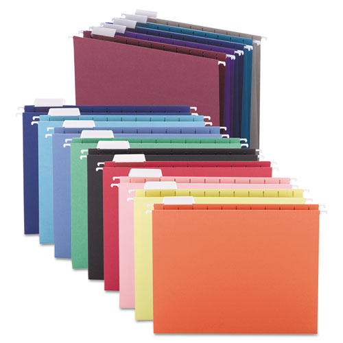 Colored Hanging File Folders With 1/5 Cut Tabs, Letter Size, 1/5-cut Tabs, Assorted Bright Colors, 25/box