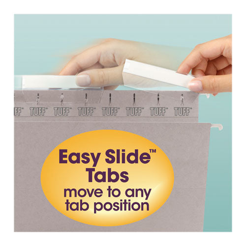 Tuff Hanging Folders With Easy Slide Tab, Legal Size, 1/3-cut Tabs, Steel Gray, 18/box