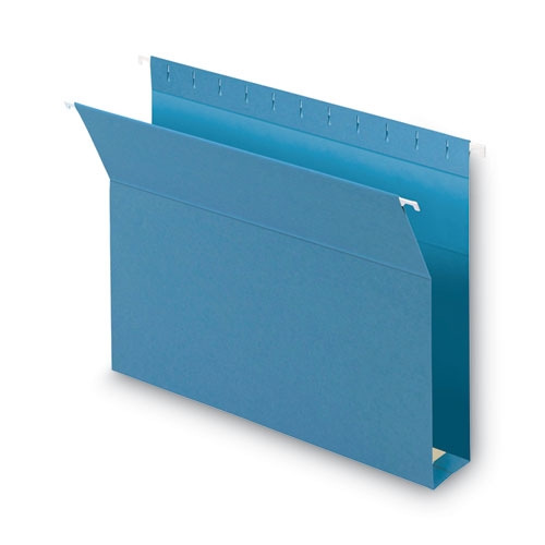 Box Bottom Hanging File Folders, 2" Capacity, Letter Size, 1/5-cut Tabs, Assorted Colors, 25/box