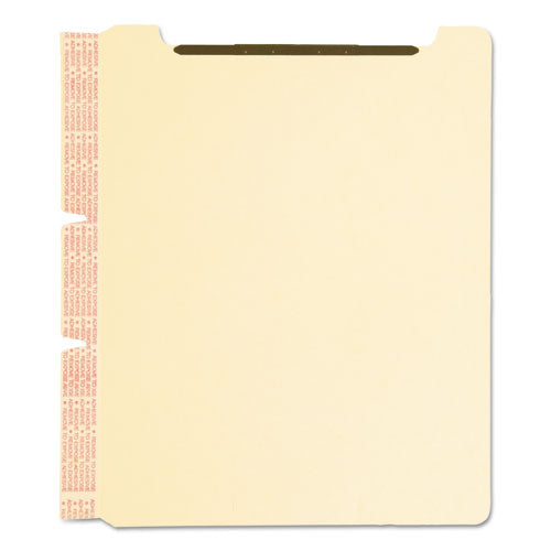 Self-adhesive Folder Dividers With Twin-prong Fasteners For Top/end Tab Folders, 1 Fastener, Letter Size, Manila, 25/pack