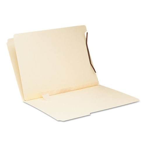 Self-adhesive Folder Dividers With Twin-prong Fasteners For Top/end Tab Folders, 1 Fastener, Letter Size, Manila, 100/box