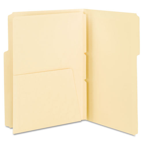 Self-adhesive Folder Dividers With 5.5" Pockets For Top/end Tab Folders, 1 Fastener, Letter Size, Manila, 25/pack