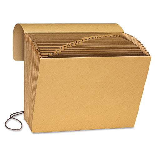 Indexed Expanding Kraft Files, 21 Sections, Elastic Cord Closure, 1/21-cut Tabs, Letter Size, Kraft