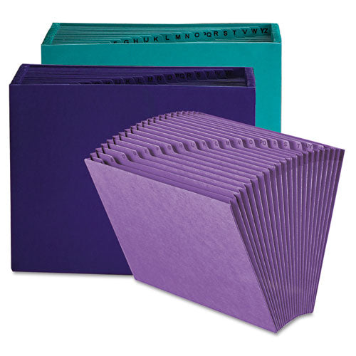 Heavy-duty Indexed Expanding Open Top Color Files, 21 Sections, 1/21-cut Tabs, Letter Size, Navy Blue