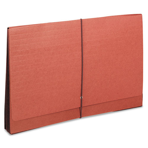 Tuff Expanding Wallets, 5.25" Expansion, 1 Section, Elastic Cord Closure, Letter Size, Redrope