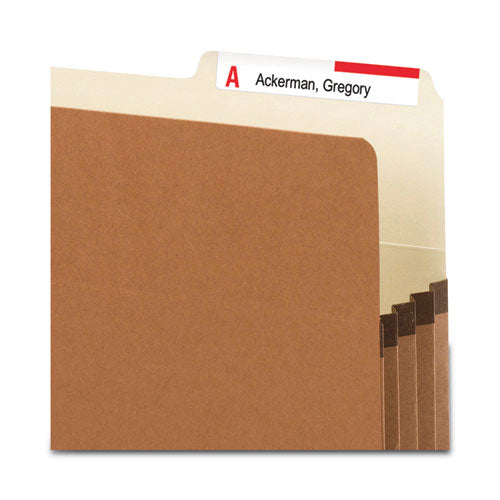 Redrope Drop Front File Pockets With 2/5-cut Guide Height Tabs, 3.5" Expansion, Legal Size, Redrope, 25/box