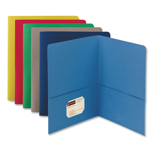 Two-pocket Folder, Textured Paper, 100-sheet Capacity, 11 X 8.5, Teal, 25/box