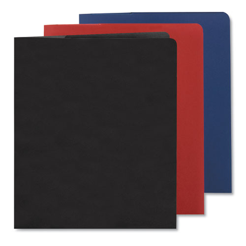 Lockit Two-pocket Folder, Textured Paper, 100-sheet Capacity, 11 X 8.5, Black, 25/box