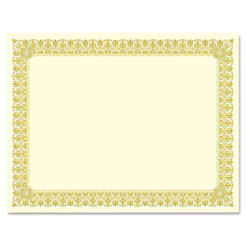 Premium Certificates, 8.5 X 11, Ivory/gold With Fleur Gold Foil Border, 15/pack