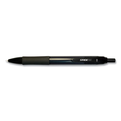 Striderio Gel Pen, Retractable, Medium 0.7 Mm, Black Ink, Translucent Black Barrel, 12/box