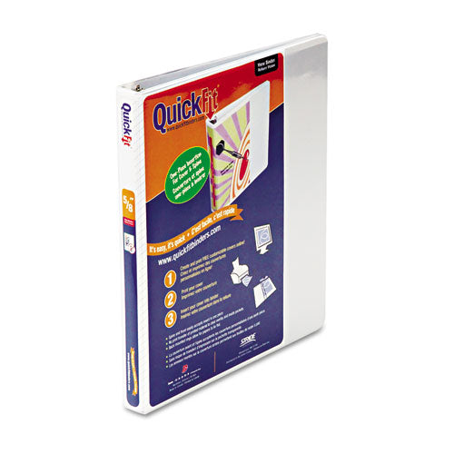 Quickfit D-ring View Binder, 3 Rings, 1" Capacity, 11 X 8.5, White